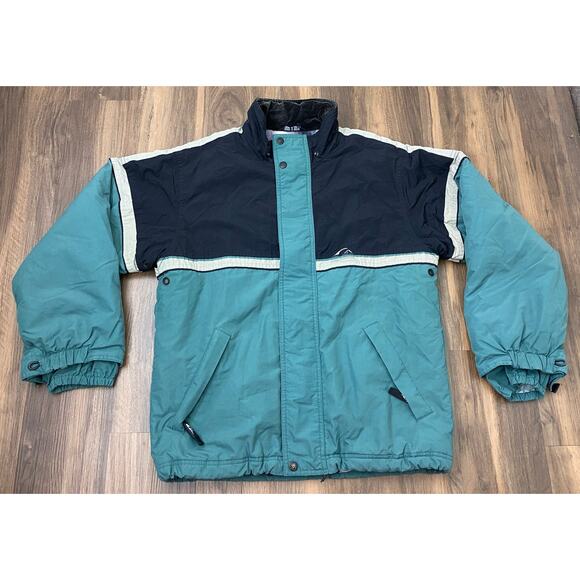 VTG 90s Men Quiksilver nylon Snow-boarding ski winter insulated jacket coat XL - Picture 1 of 6